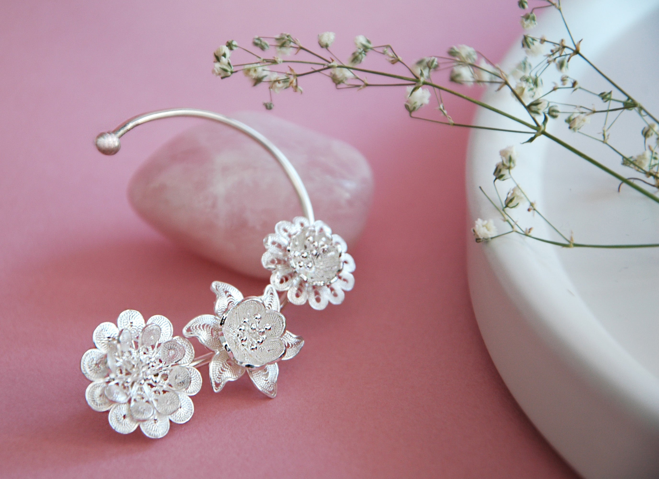 Filigree Flower Cuff Earings